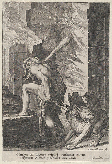 Aegidius Sadeler II:Hercules and Cerberus 1586–1629-16x12