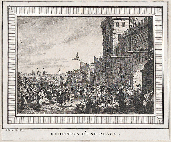 Quentin Pierre Chedel:Reddition d'une place 18th century-16x12"(A3) Poster