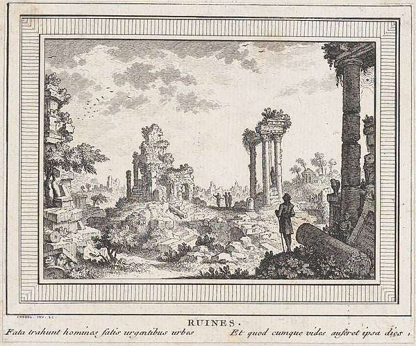 Quentin Pierre Chedel:Ruines 18th century-16x12"(A3) Poster