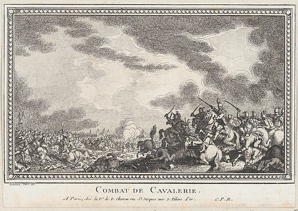 Quentin Pierre Chedel:Combat de Cavalerie 18th century-16x12"(A3) Poster
