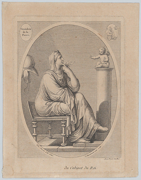 Charles Simonneau:Grandeur de la pierre after Eliz. Cheron 1-16x12"(A3) Poster