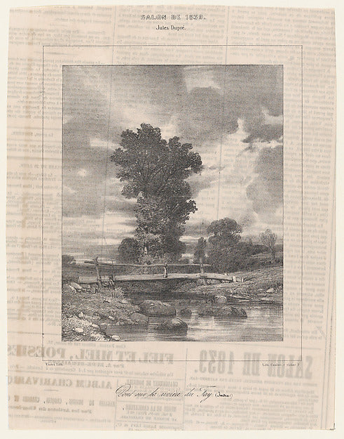Eugène Cicéri , After Jules Dupré:Bridge on the River Fay 18-16x12"(A3) Poster
