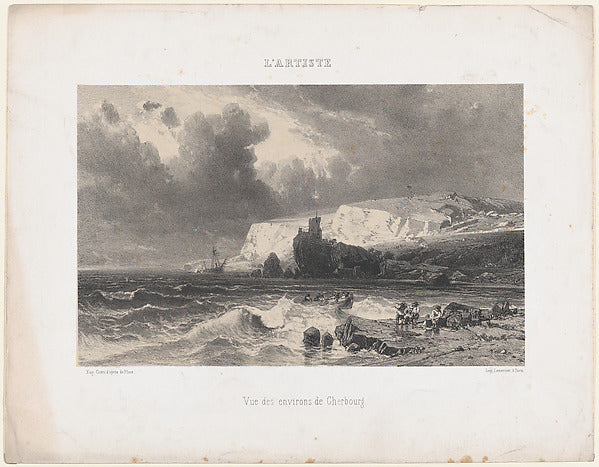 Eugène Cicéri:Vue des environs de Cherbourg 1849-16x12"(A3) Poster