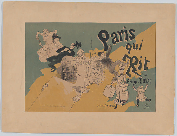 Jules Chéret:Advertisement for "Paris Qui Rit" by Georges Du-16x12"(A3) Poster