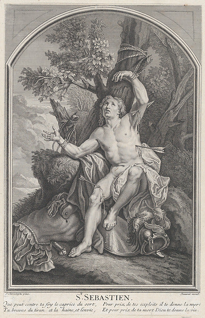 Edme Jeaurat , After Jules Christophe:St. Sebastian n.d.-16x12"(A3) Poster