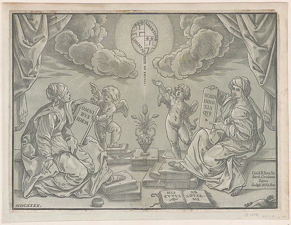 Bartolomeo Coriolano ), After Guido Reni - Allegory of a thesi, Poster Print Wall Art