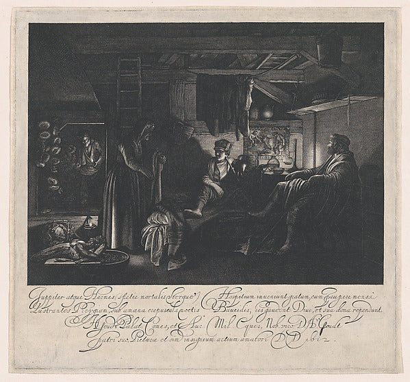Jupiter and Mercury in the House of Philemon and Baucis 1612-H,  Poster Print Wall Art