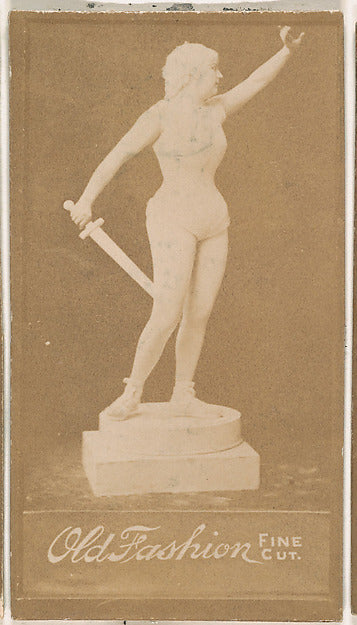 :Actress posing on pedestal as statue with sword from the Ac-16x12"(A3) Poster