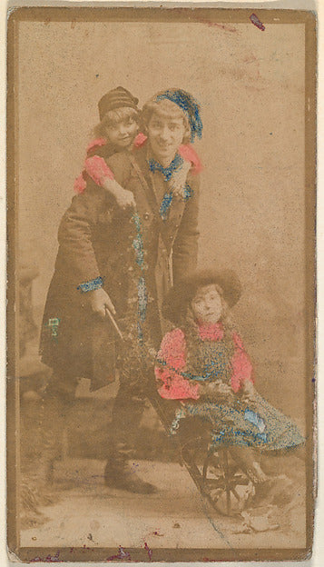 :Actress posing with two children from the Actresses series -16x12"(A3) Poster