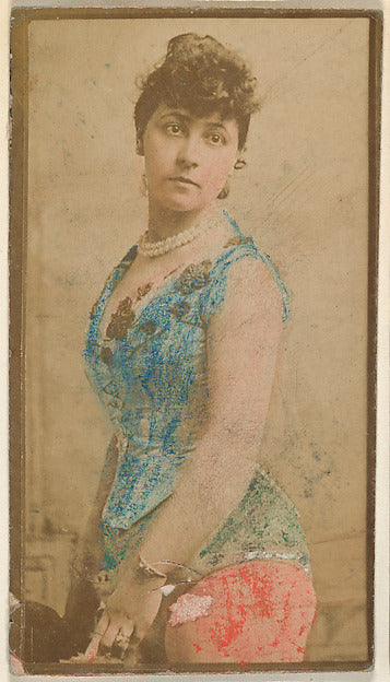 :Actress wearing hand-colored blue bodice from the Actresses-16x12"(A3) Poster