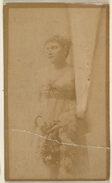 :Actress holding headpiece of floral vines from the Actresse-16x12"(A3) Poster