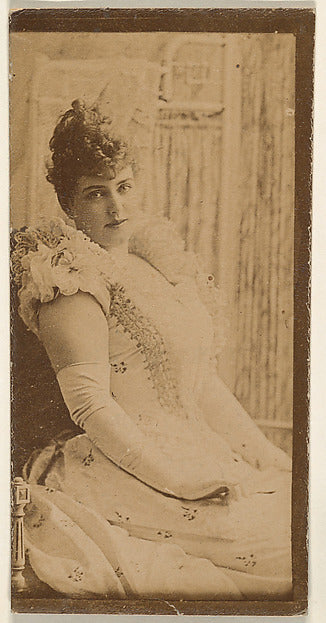 :Seated actress wearing long white gloves from the Actresses-16x12"(A3) Poster