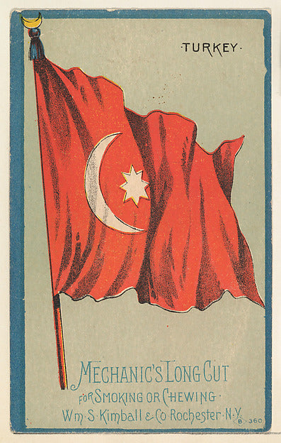 :Turkey from the National Flags series issued by Wm. S. Kimb-16x12"(A3) Poster