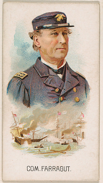 :Com. Farragut from Leaders series issued by Kinney Bros. 18-16x12"(A3) Poster