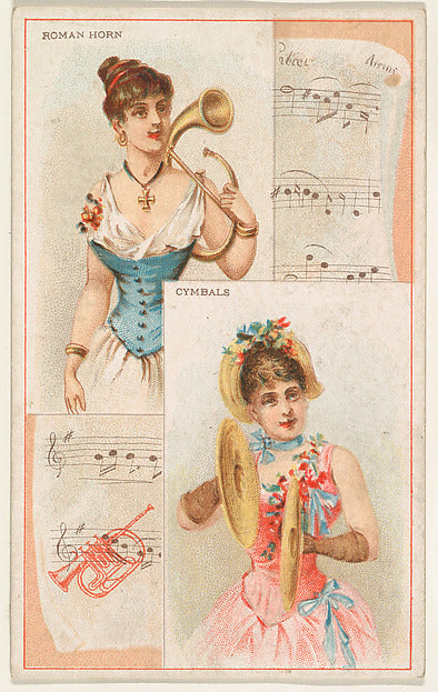 :Roman Horn and Cymbals from the Musical Instruments series -16x12"(A3) Poster