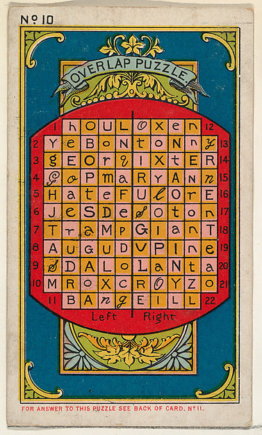 :Puzzle Number 10 The "Overlap" Puzzle from the Jokes s-16x12"(A3) Poster