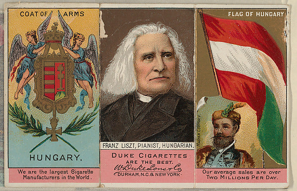 :Franz Liszt Pianist Hungarian from the Rulers Flags and Coa-16x12"(A3) Poster