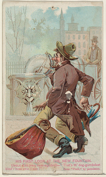 :His First Look at the New Fountain from the Snapshots from -16x12"(A3) Poster