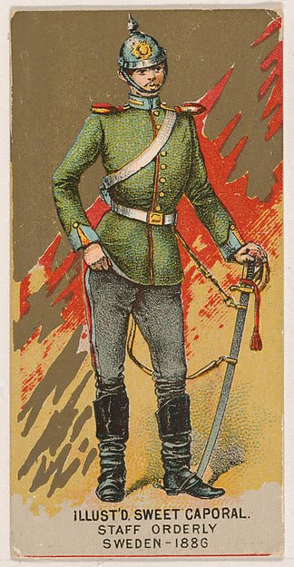 :Staff Orderly Sweden 1886 from the Military Series issued b-16x12"(A3) Poster