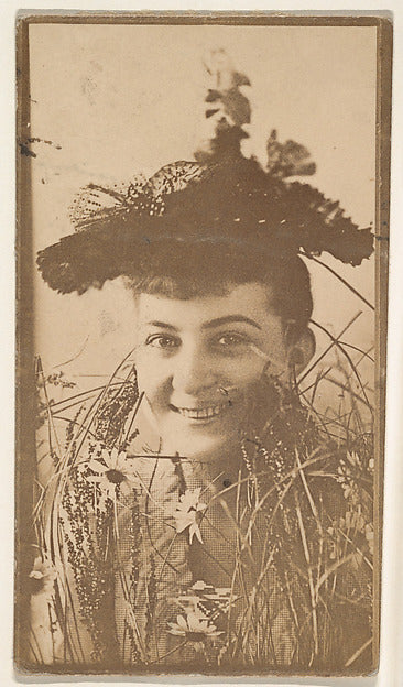 :[Actress with elaborate hat smiling behind flowers] from th-16x12"(A3) Poster