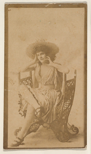 :[Actress in straw hat seated on fancy wicker chair] from th-16x12"(A3) Poster