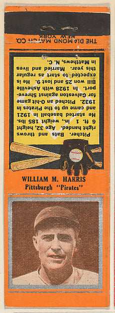 :William M. Harris Pittsburgh Pirates from the Baseball Play-16x12"(A3) Poster
