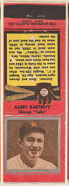 :Gabby Hartnett Chicago Cubs from the Baseball Players Match-16x12"(A3) Poster