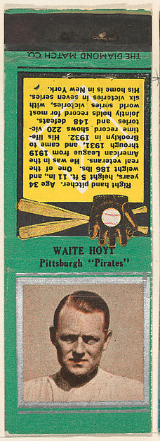 :Waite Hoyt Pittsburgh Pirates from the Baseball Players Mat-16x12"(A3) Poster