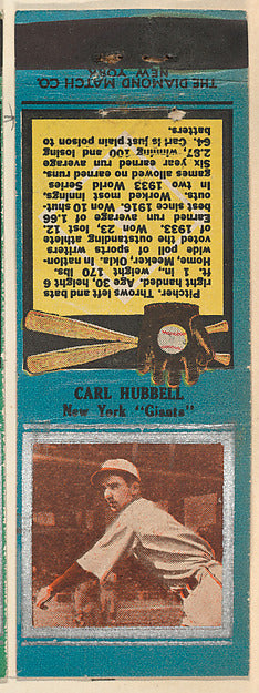 :Carl Hubbell New York Giants from the Baseball Players Matc-16x12"(A3) Poster