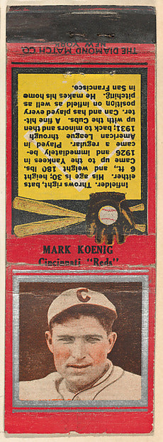 :Mark Koenig Cincinnati Reds from the Baseball Players Match-16x12"(A3) Poster