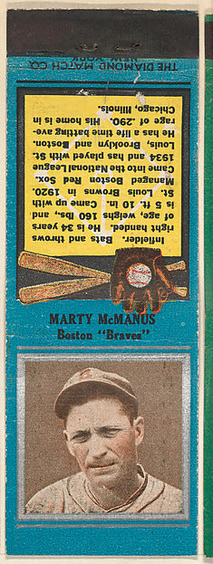 :Marty McManus Boston Braves from the Baseball Players Match-16x12"(A3) Poster