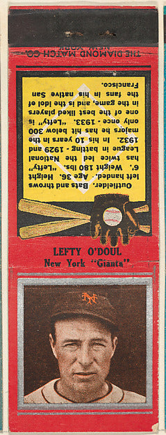 :Lefty O'Doul New York Giants from the Baseball Players Matc-16x12"(A3) Poster