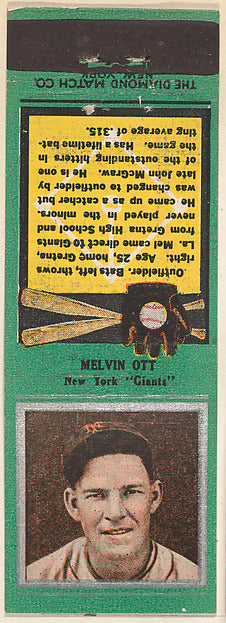 :Melvin Ott New York Giants from the Baseball Players Match -16x12"(A3) Poster