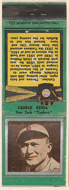 :George Rensa New York Yankees from the Baseball Players Mat-16x12"(A3) Poster