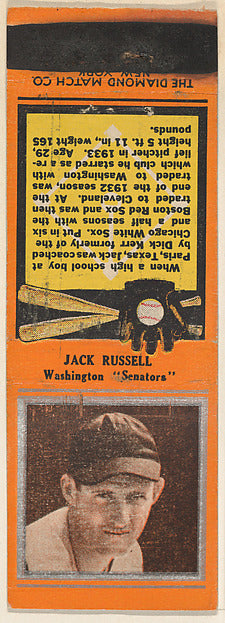 :Jack Russell Washington Senators from the Baseball Players -16x12"(A3) Poster