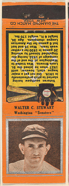 :Walter C. Stewart Washington Senators from the Baseball Pla-16x12"(A3) Poster