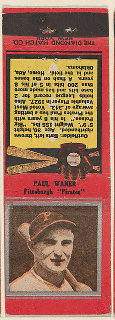 :Paul Waner Pittsburgh Pirates from the Baseball Players Mat-16x12"(A3) Poster