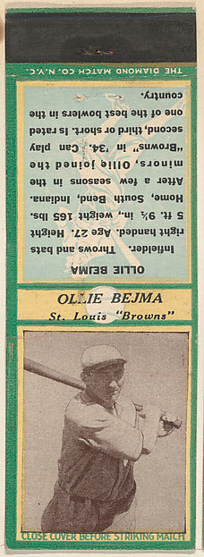 :Ollie Bejma St. Louis Browns from the Baseball Players Matc-16x12"(A3) Poster