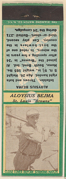 :Aloysius Bejma St. Louis Browns from the Baseball Players M-16x12"(A3) Poster