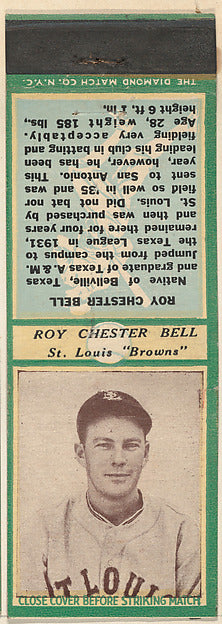 :Roy Chester Bell St. Louis Browns from the Baseball Players-16x12"(A3) Poster