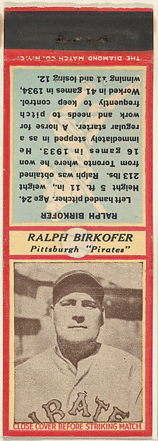 :Ralph Birkofer Pittsburgh Pirates from the Baseball Players-16x12"(A3) Poster