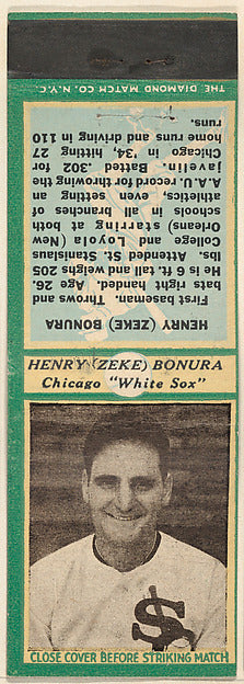 :Henry Bonura Chicago White Sox from the Baseball Players Ma-16x12"(A3) Poster