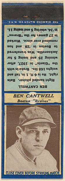 :Ben Cantwell Boston Braves from the Baseball Players Match -16x12"(A3) Poster