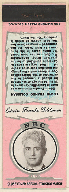 :Edwin Franko Goldman from NBC Radio Stars Match Cover desig-16x12"(A3) Poster