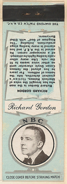 :Richard Gordon from NBC Radio Stars Match Cover design seri-16x12"(A3) Poster