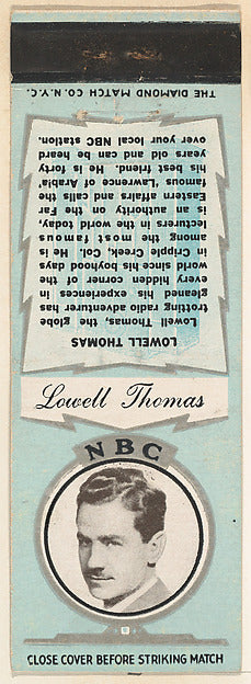 :Lowell Thomas from NBC Radio Stars Match Cover design serie-16x12"(A3) Poster