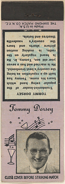 :Tommy Dorsey from Musical Stars Match Cover design series i-16x12"(A3) Poster