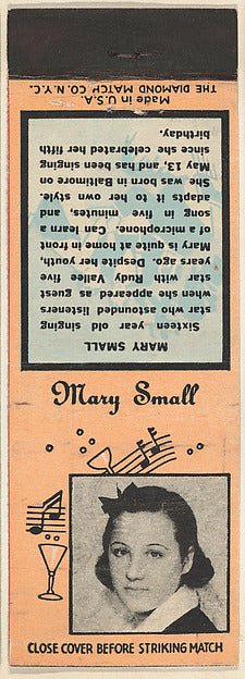 :Mary Small from Musical Stars Match Cover design series iss-16x12"(A3) Poster