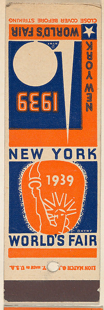 :Statue of Liberty from New York World's Fair 1939 Match Cov-16x12"(A3) Poster
