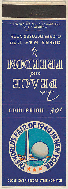 :The World's Fair of 1940 in New York Match Cover series 193-16x12"(A3) Poster